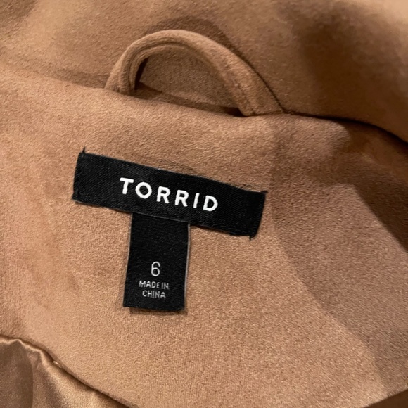 Torrid Tan Faux Suede Moto Jacket Plus Size 6X - Picture 6 of 12